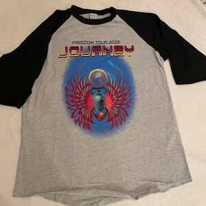Gray and Black Journey Freedom Tour 2022 Raglan Tee